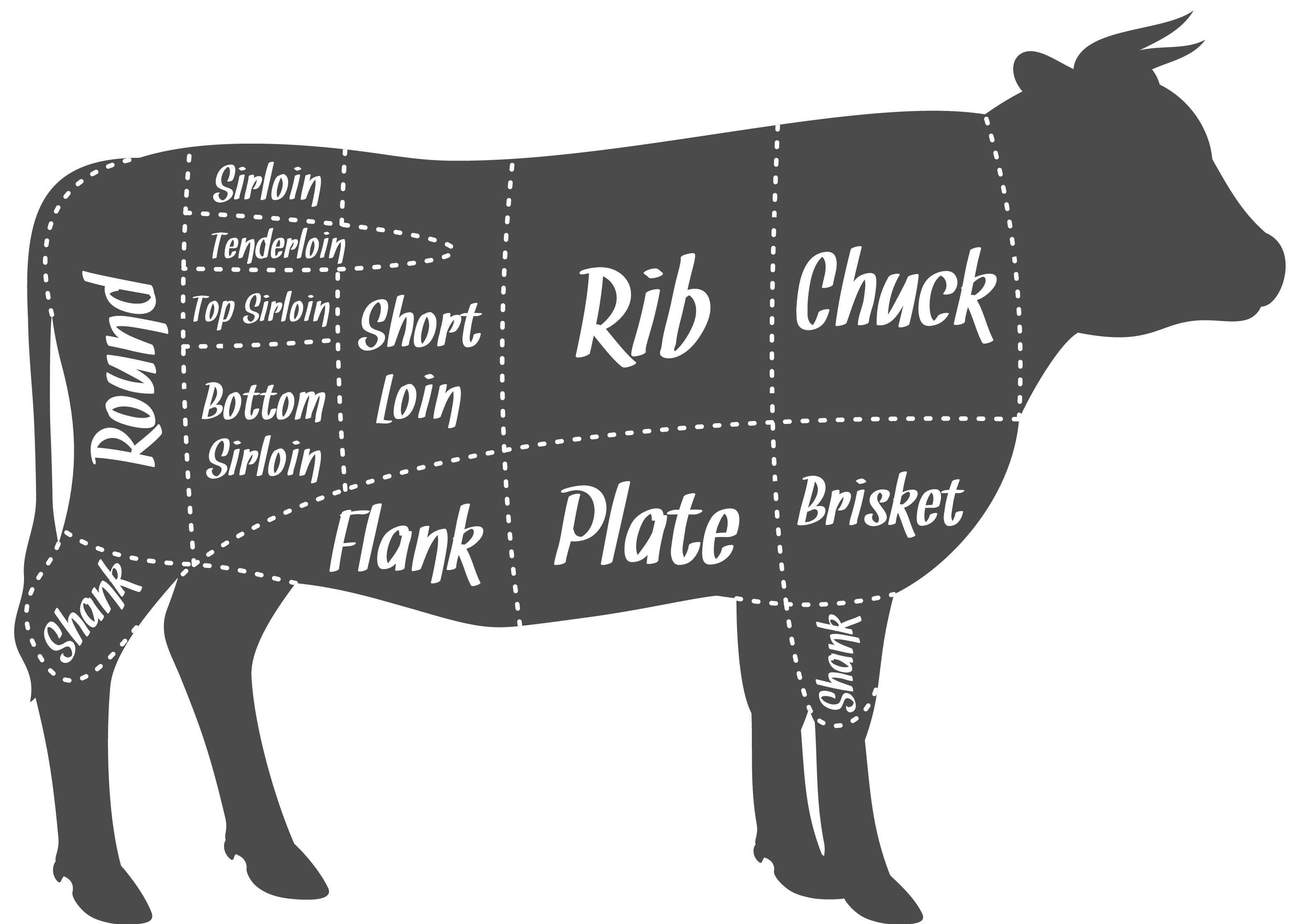 Picture of beef cuts diagram