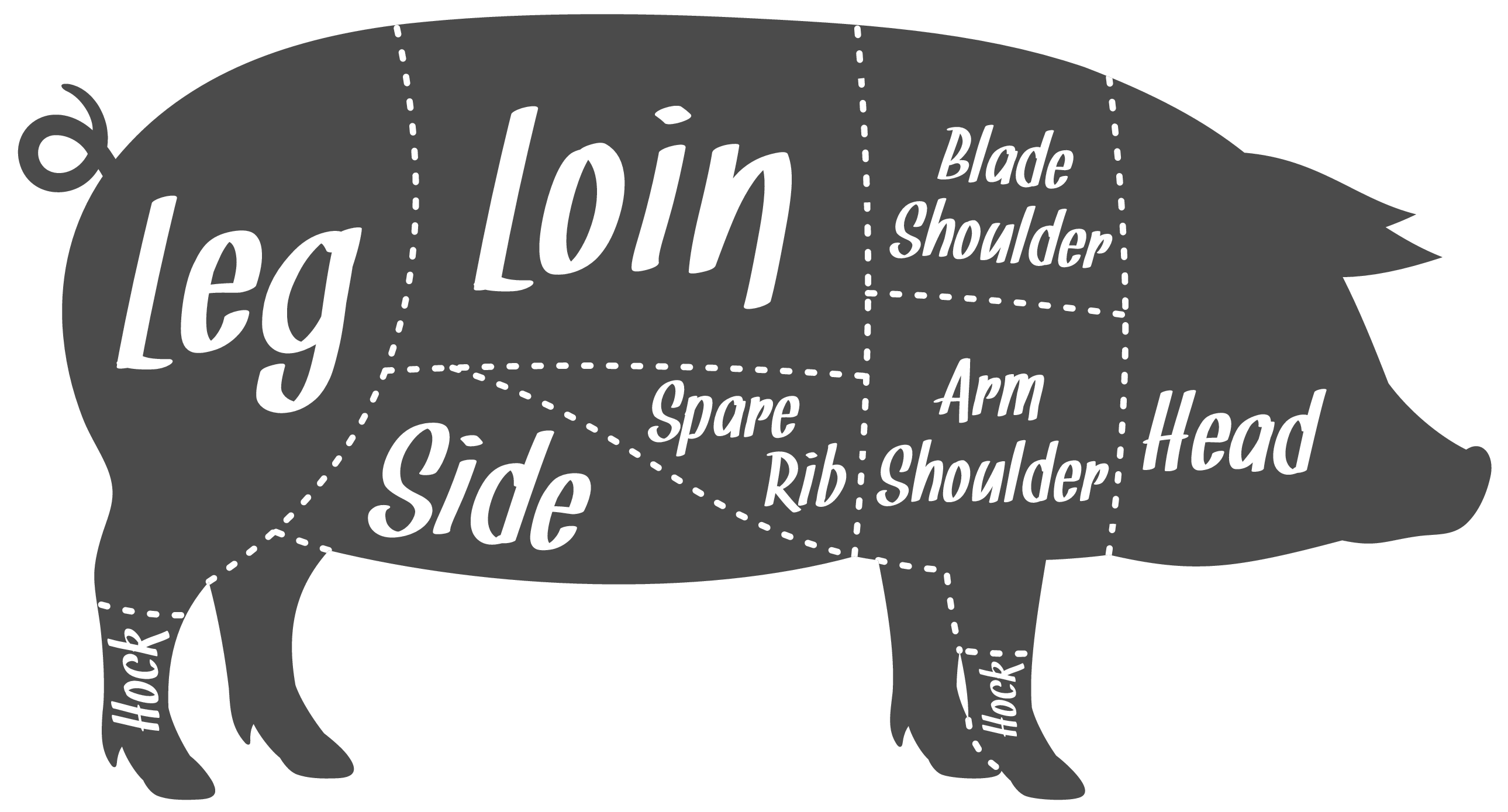 Picture of pork cuts diagram